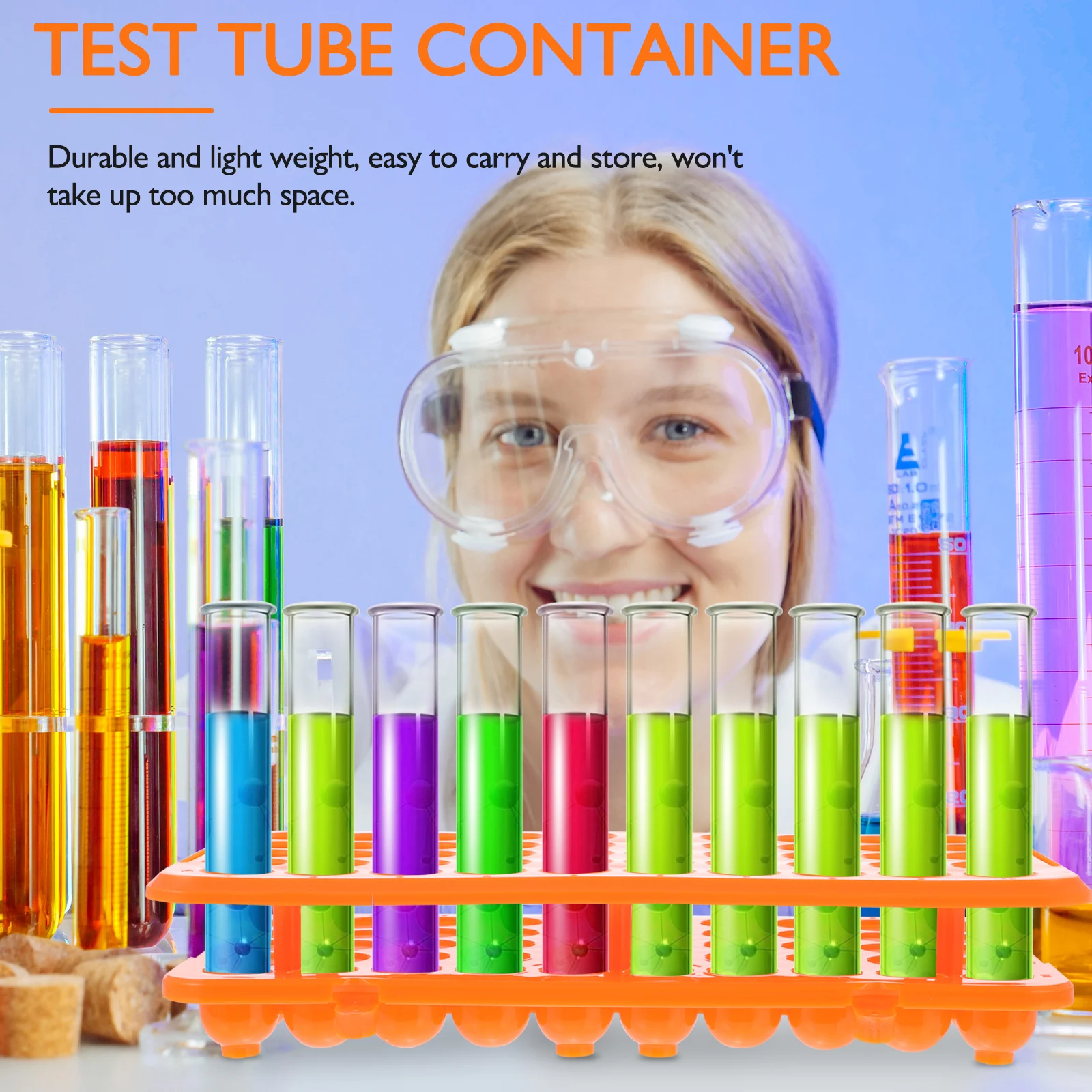 

Plastic Test Tube Rack 50 Holes for 15ml Tubes C y Pens Lab Container Lightweight ange St Scientific Research Colleges