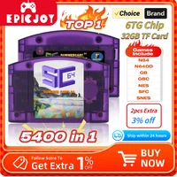 EPICJOY SummerCart 64 SC64 Tarjeta de Juego de Código Abierto N64 con Emulador Integrado para Consola N64, Regalo con Tarjeta TF de 32 GB y 5400 Juegos