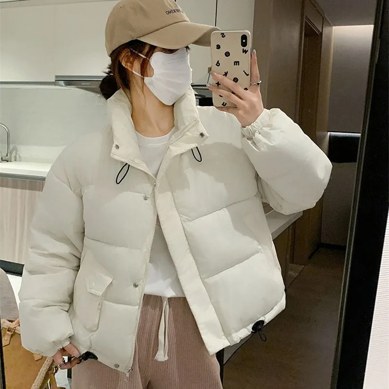 2025 nova moda jaqueta curta de algodão tamanho grande feminino casaco de algodão parka outono inverno jaqueta à prova de frio quente outerwear