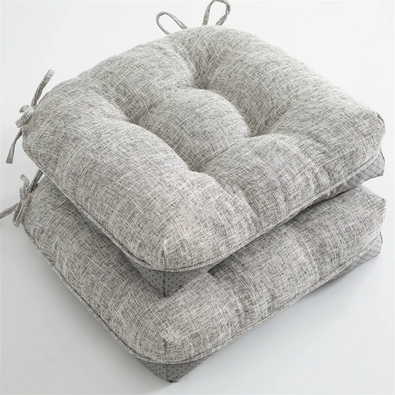 

Комплект из 2-х коричневых подушек для сидений уличных стульев 38x38 см с завязками и нескользящей основой, подушки для сидений для садовых стульев