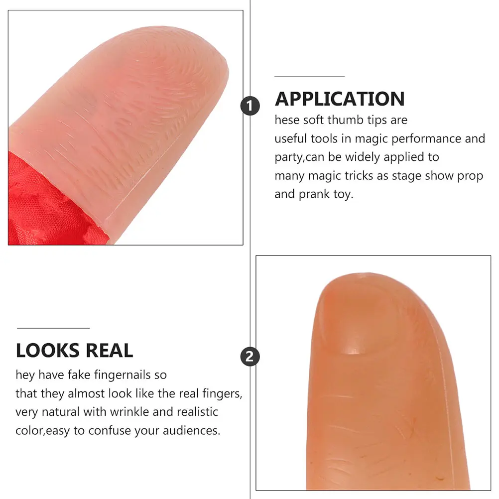 10 set di puntelli con punta per pollice finta che scompare trucco di seta che appare Halloween Stage Show Scherzo giocattolo realistico