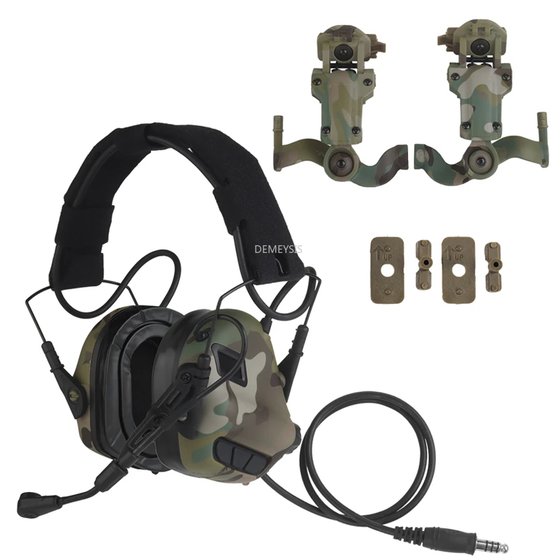 

Hunting Communication Headphone with Noise Reduction Sound Pick Up Function Airsoft CS Tactical Combat Headset Shooting Earmuff