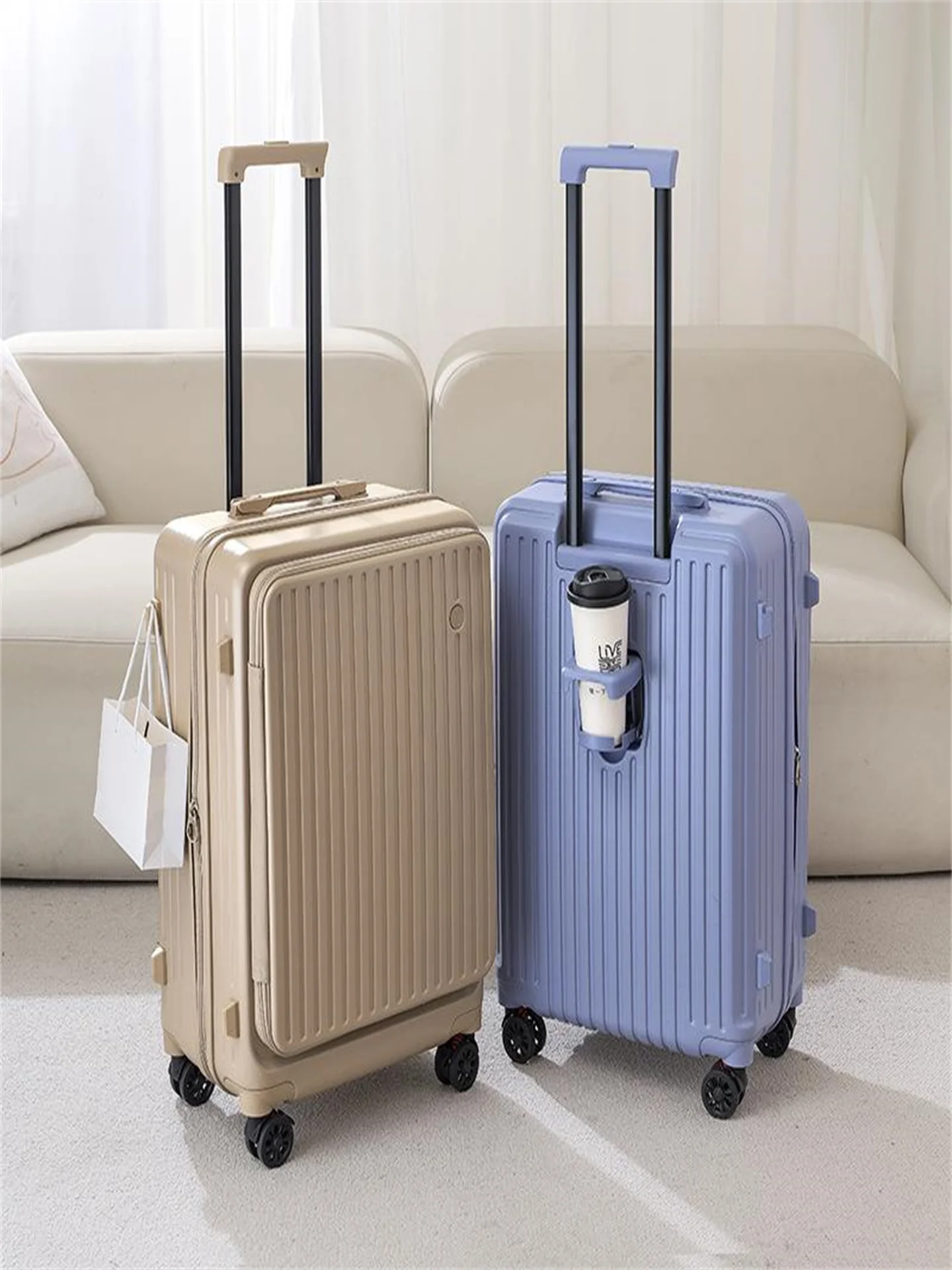 

20-Inch Expandable Lage Multi-Functional Side Opening G Neutral Travel Suitcase with Lo ABS PC Material Rolling Wheels