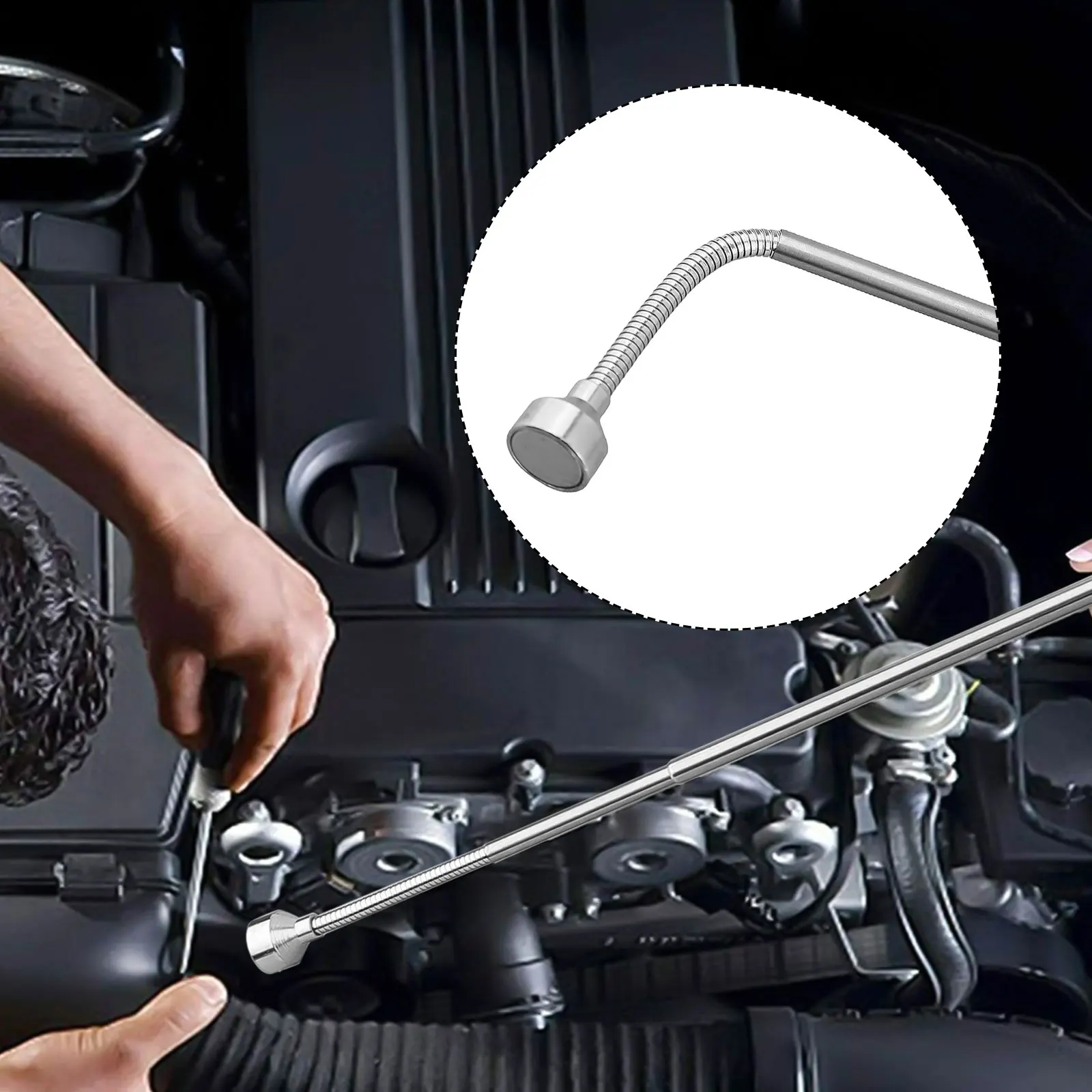 With Pen Clip Pickup Tool Telescopic Portable Silver Stainless Steel Magnetic Extendable Nut Bolt Workshop Equipment