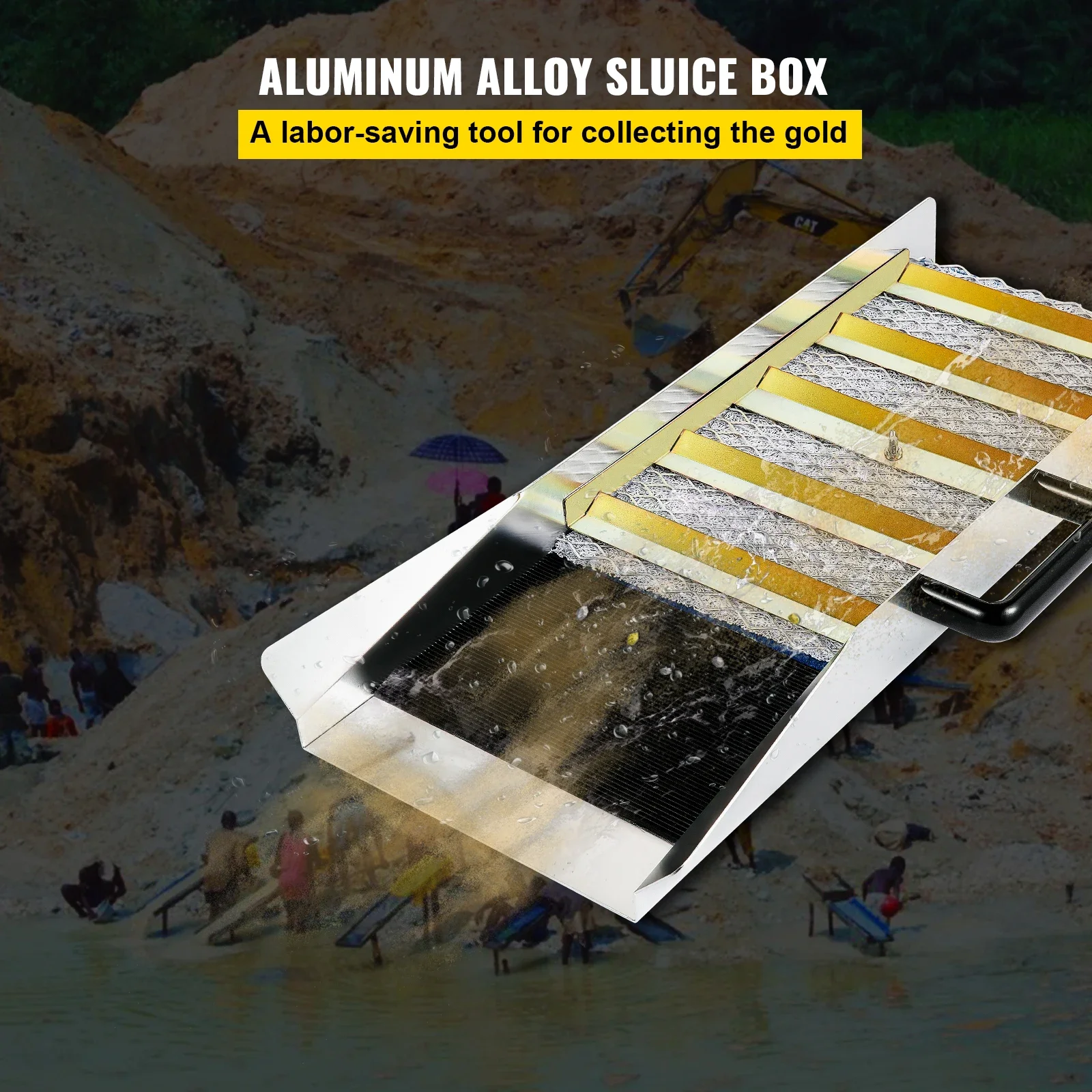 Aluminum Alloy Sluice Box Digital Pocket Scale 24/30/36/50in Portable Manual Gold Jewelry Panning Prospecting Tools