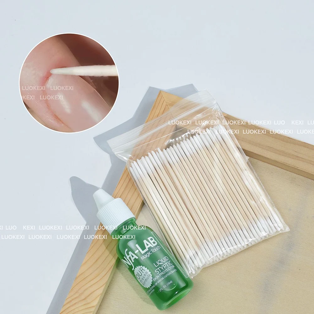 2Pieces Nail Disinfection Hemostasis Water Hygiene and Safety with Cotton Swab