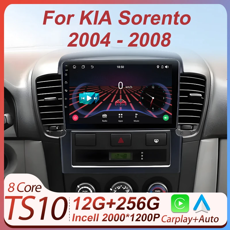 

Car Radio Multimedia Video Player For KIA Sorento 2004 - 2008 Android 15 2 Din Carplay Autoradio GPS Navigation 8 Core 5G Wifi