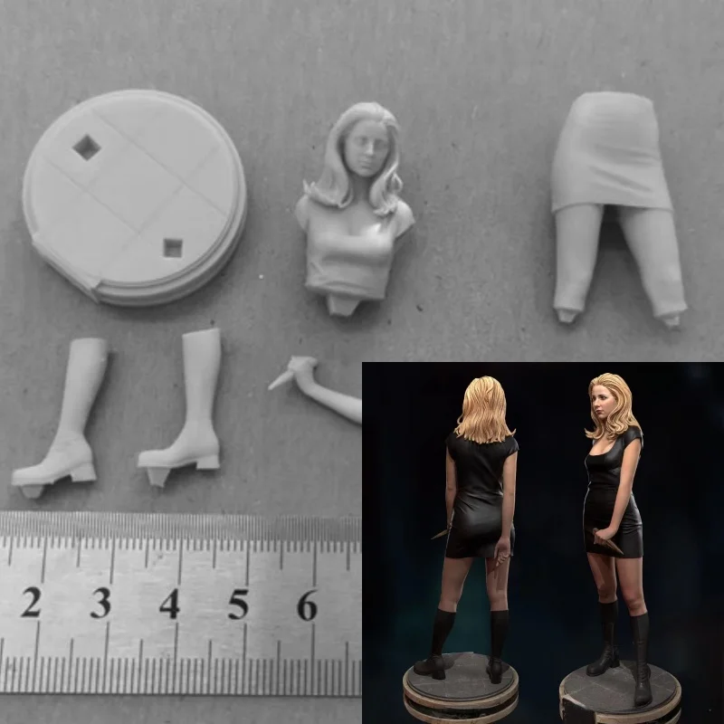 

Vampire Slayer Resin Figure Girl 1/24 Scale 75mm Assemble Miniatures Model Kit Unassembled Unpainted Diorama Toys