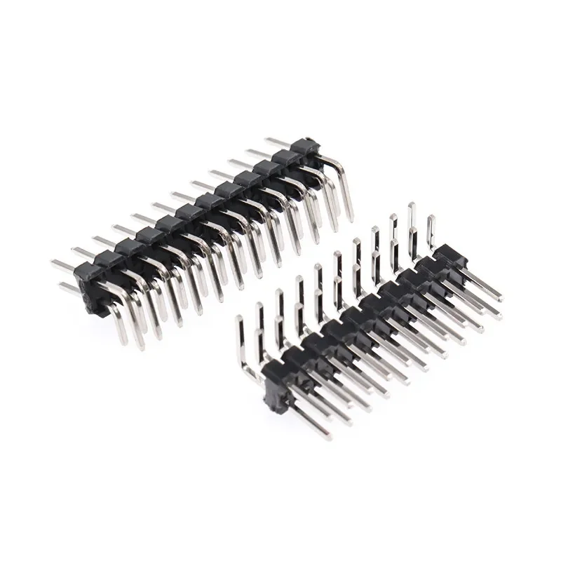 20PCS 2x2p/3/4/5/6/10/20/40p Bent pin spacing 2.54mm double-row bent pins 90 degree bent pin connector