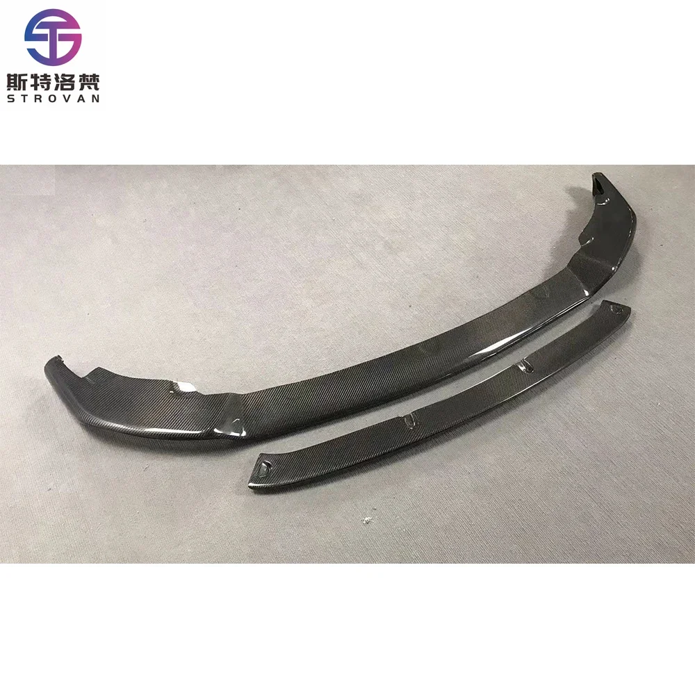 

STLF CMST Style Glossy Carbon Fiber Front Bumper Chin Lip Splitter for Teslas Model Y 2019-2024