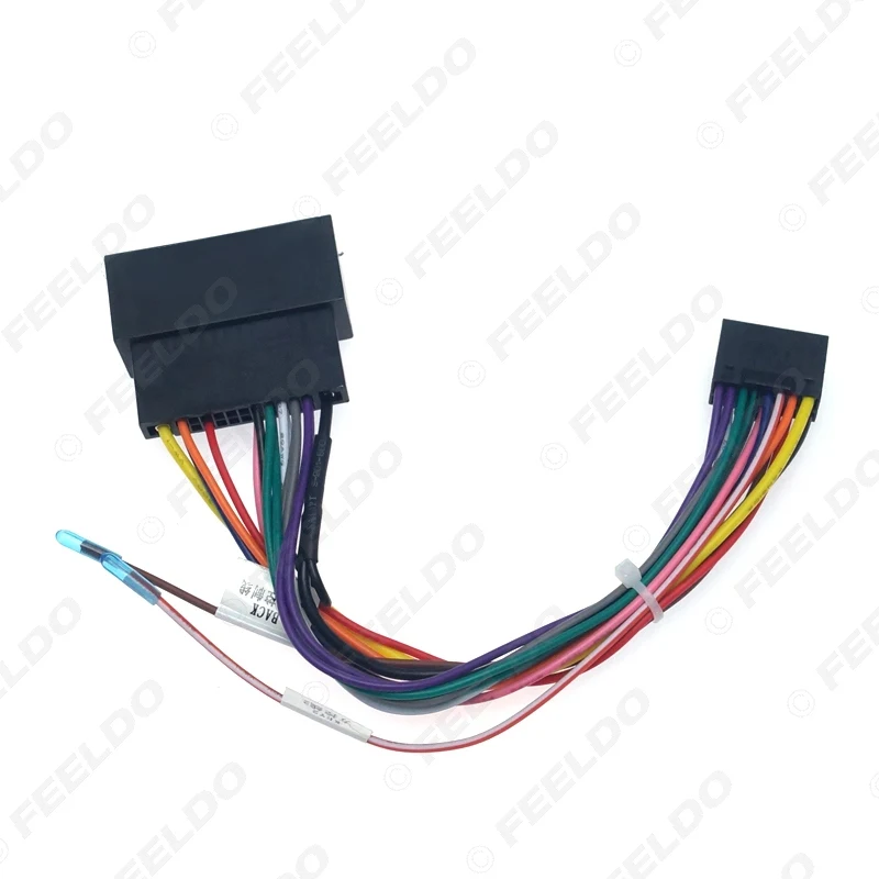 FEELDO Car Audio 16Pin Adaptor Wiring Harness Power Calbe For Ford Escort 2015+ Aftermarket Stereo Installation Kits