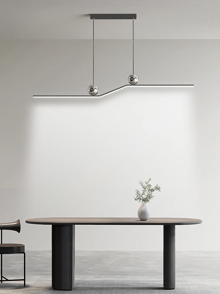 Minimalista Controle Remoto Pendant Light, Usado para sala de estar, Sala de jantar, Restaurant Art, Preto e branco, Decoração do lar, 2023