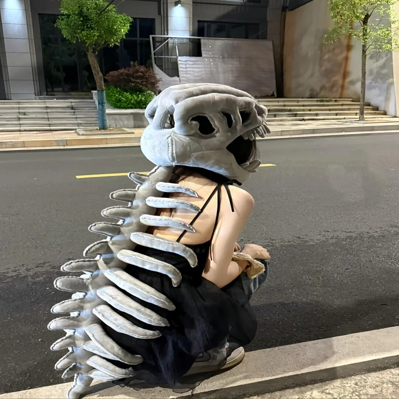Dinosaur Skeleton Headpiece T-Rex Skull Mask China Dino Park Style Funny Party Costume Accessory Unisex Adult Kids