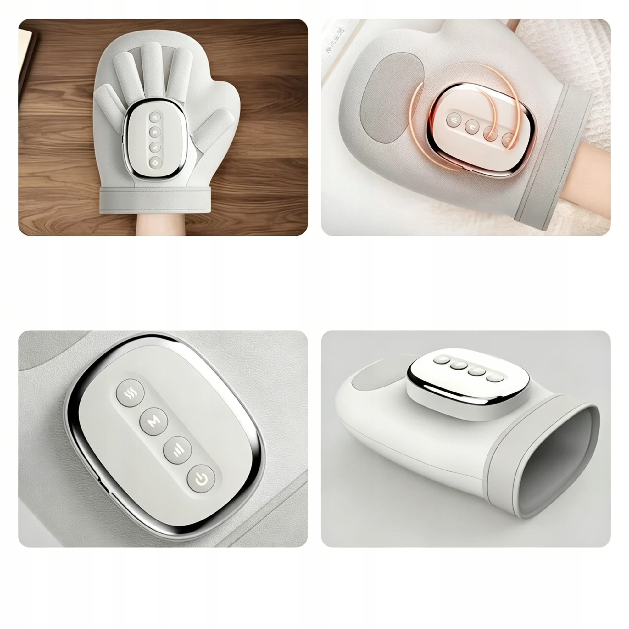 Masseur de mains intelligent avec thérapie par compression d'air et chaleur, machine de massage électrique pour les mains rechargeable par USB, 3 niveaux d'intensité pour la relaxation des doigts, du poignet et de la paume, soulagement de la douleur, cadeau pour femmes et hommes