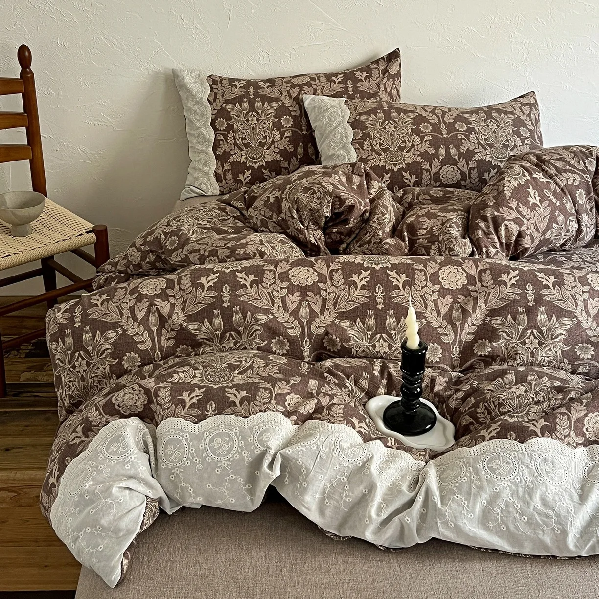 

4 шт., пододеяльник с цветочным принтом, корейский комплект постельного белья, пододеяльник, простыня, наволочки, комплект постельного белья для девочек Twin Single Queen, комплект постельного белья