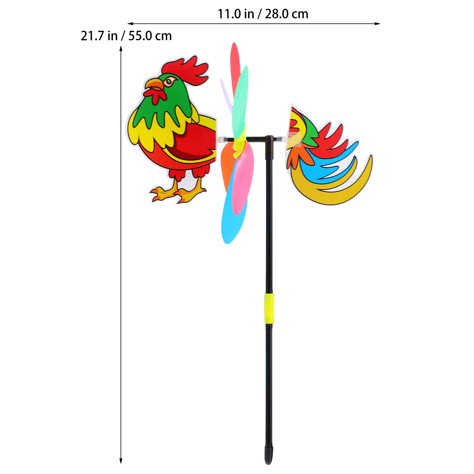 Moulin à vent de jardin 3D, 3 pièces, coq, décoration en plastique légère pour cour, pelouse, Patio, cadeau amusant en plein air pour enfants