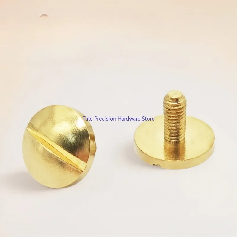 10/20/40pcs Solid Brass M3 Slotted Screws Flat Head Only Bolts Without Nuts Leather Craft Belt Wallet Fasteners 8mm/10mm Cap