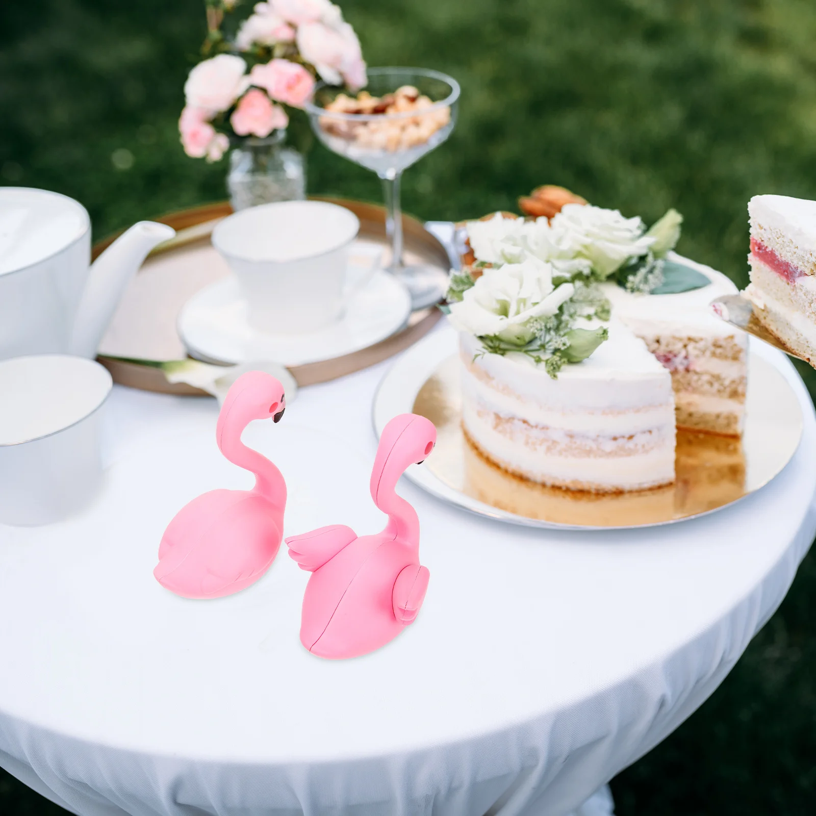 

2Pcs Garden Flamingo Decor Outdoor Indoor Decoration Fine Craftsmanship Exquisite Detail Desktop Office Mall Decor Landscape