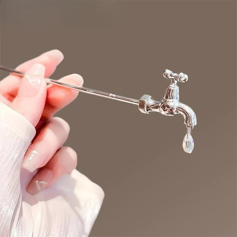 3pcs Creative Faucet Design Hair Sticks – Stylish Hairpins For Women, Ideal As Hair Accessories Or Gift Items