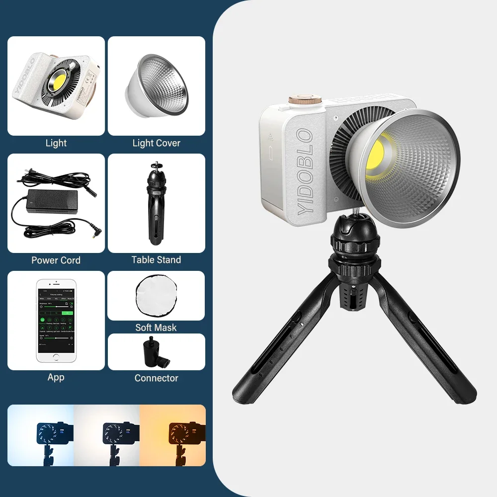 2026 Cob Light Bi Color 2700-7500k Professional Photo Camera Accessories With Usb Charging 100watt Led Video Studio Lights