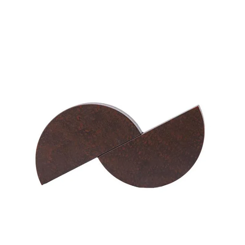 Modern simple wrought iron double semicircle ornament living room model room, desktop study ornament fashionable soft decoration
