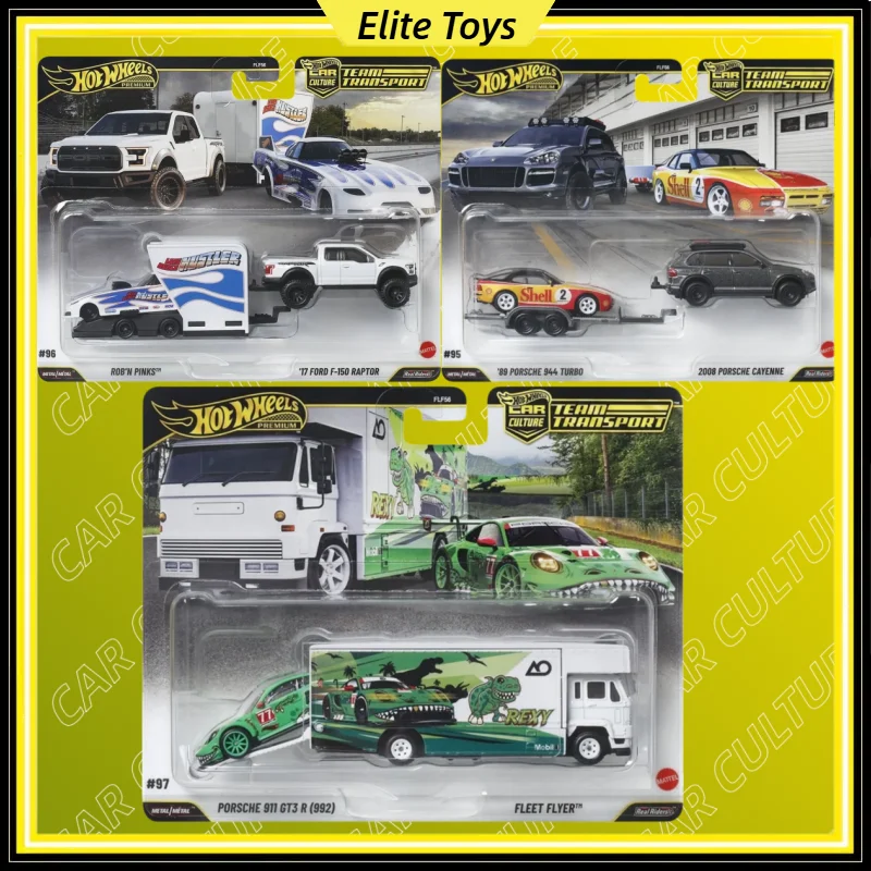 Hot Wheels Premium New Team Transport Car Culture Porsche 911&Fleet Flyer Porsche 944 1:64 Diecast Racing Car Model Collectible