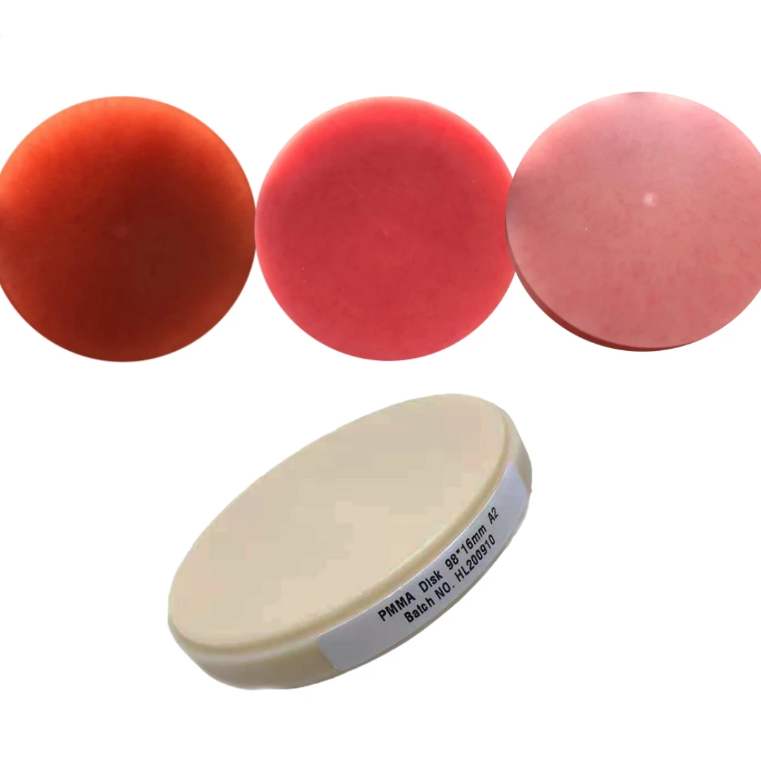 1pc Dental CAD/ CAM PMMA Disks Dentist Resin Disc Monolayer Double Layer 98MM White/Pink Milling Blank Dental Lab Material