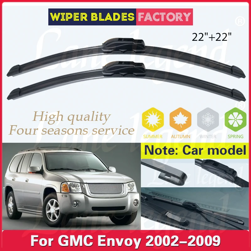 

For GMC Envoy 2002-2009 Front Windshield Wiper Blades 2pcs Windscreen Window Accessories 2003 2004 2005 2006 2007 2008 22"+22"