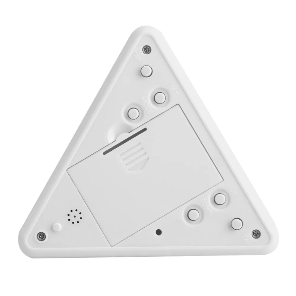 Pyramid LED Alarm Clock Color Changing Digital Display Table Clock White Battery Operated Digital Alarm Clock Snooze Function