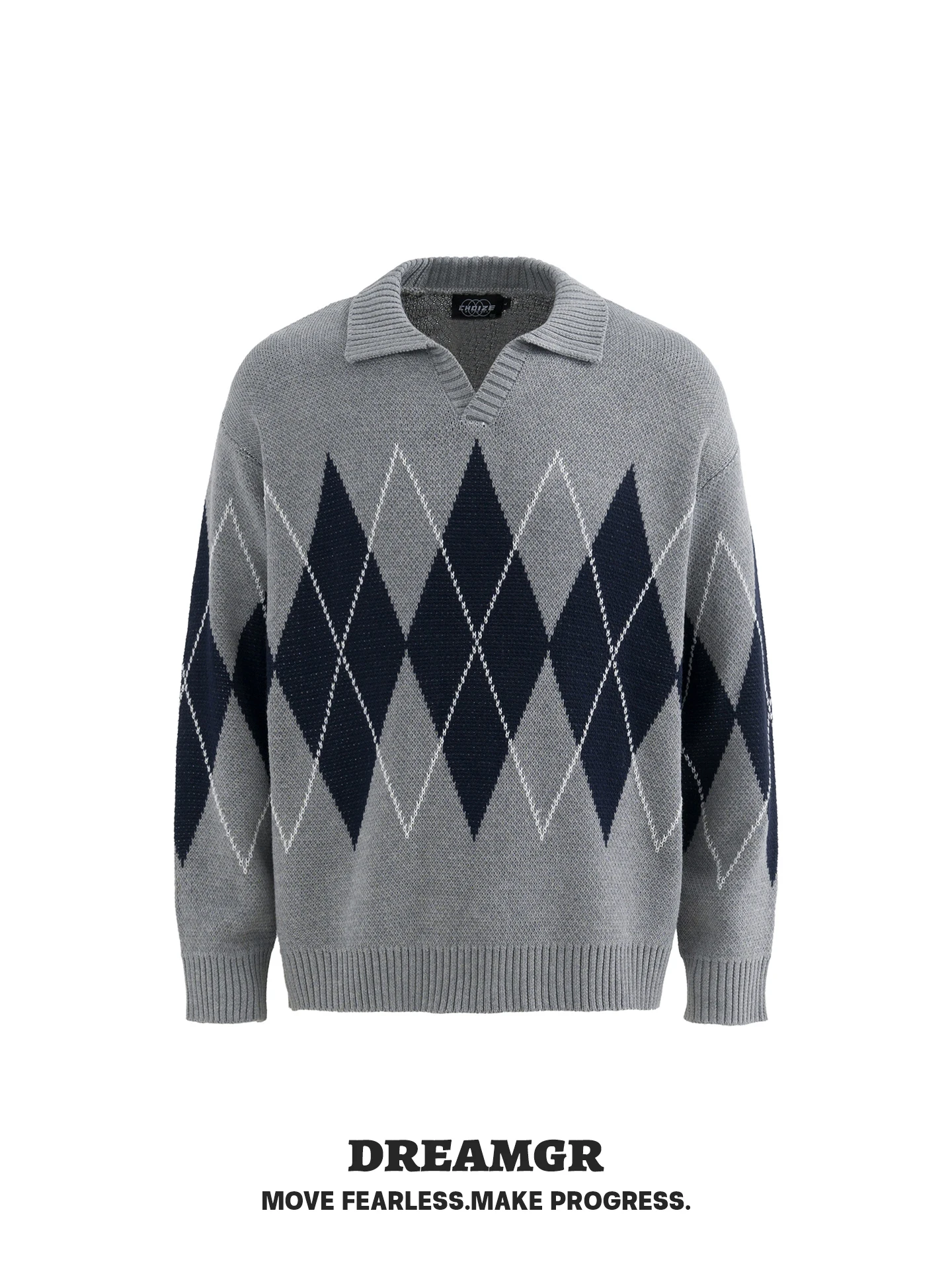 

Винтажный свитер с V-образным вырезом и американским ромбовидным узором, теплый зимний базовый слой, винтажный топ