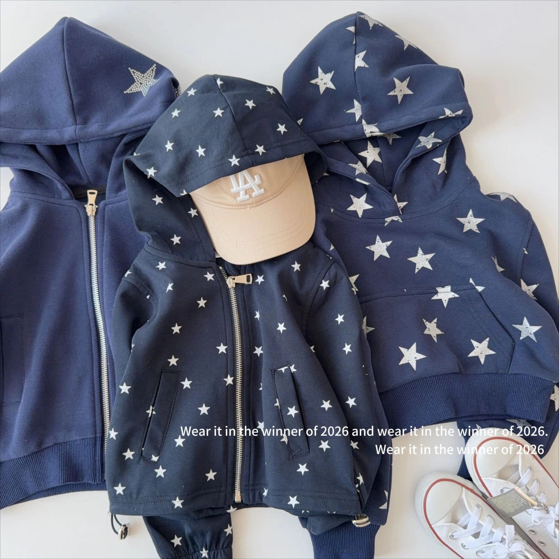 Girls Coat 2026 Autumn and Winter New Children's Clothing Korean Style Girl Baby Leisure Sports Full of Stars Hoodie Coat