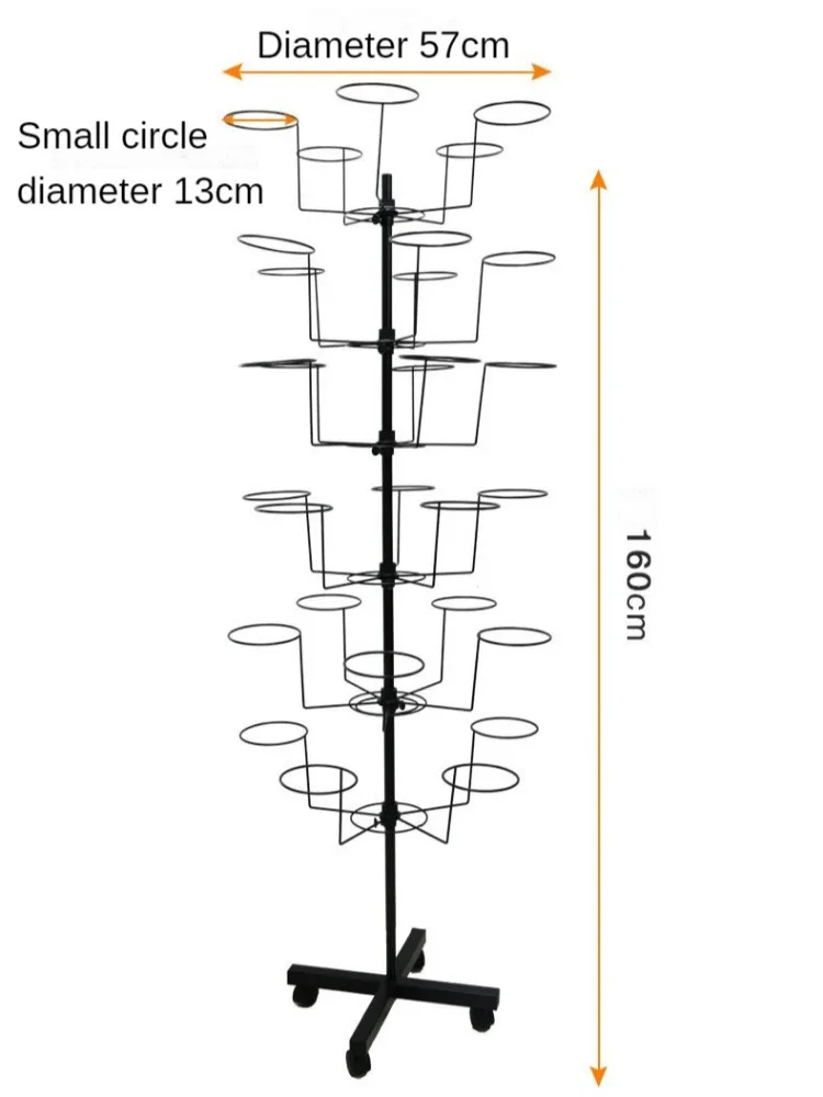 Metal Coat Racks Floor Hat Stand Modern Display Hat Standing Floor Clothes Hanger Rotating Hats Rack 360 Interior Furniture