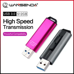 Wangenda-Clé usb 512 en métal, support à mémoire de 16gb 32gb 64gb 256gb 128gb 3.0 gb, lecteur flash haute vitesse