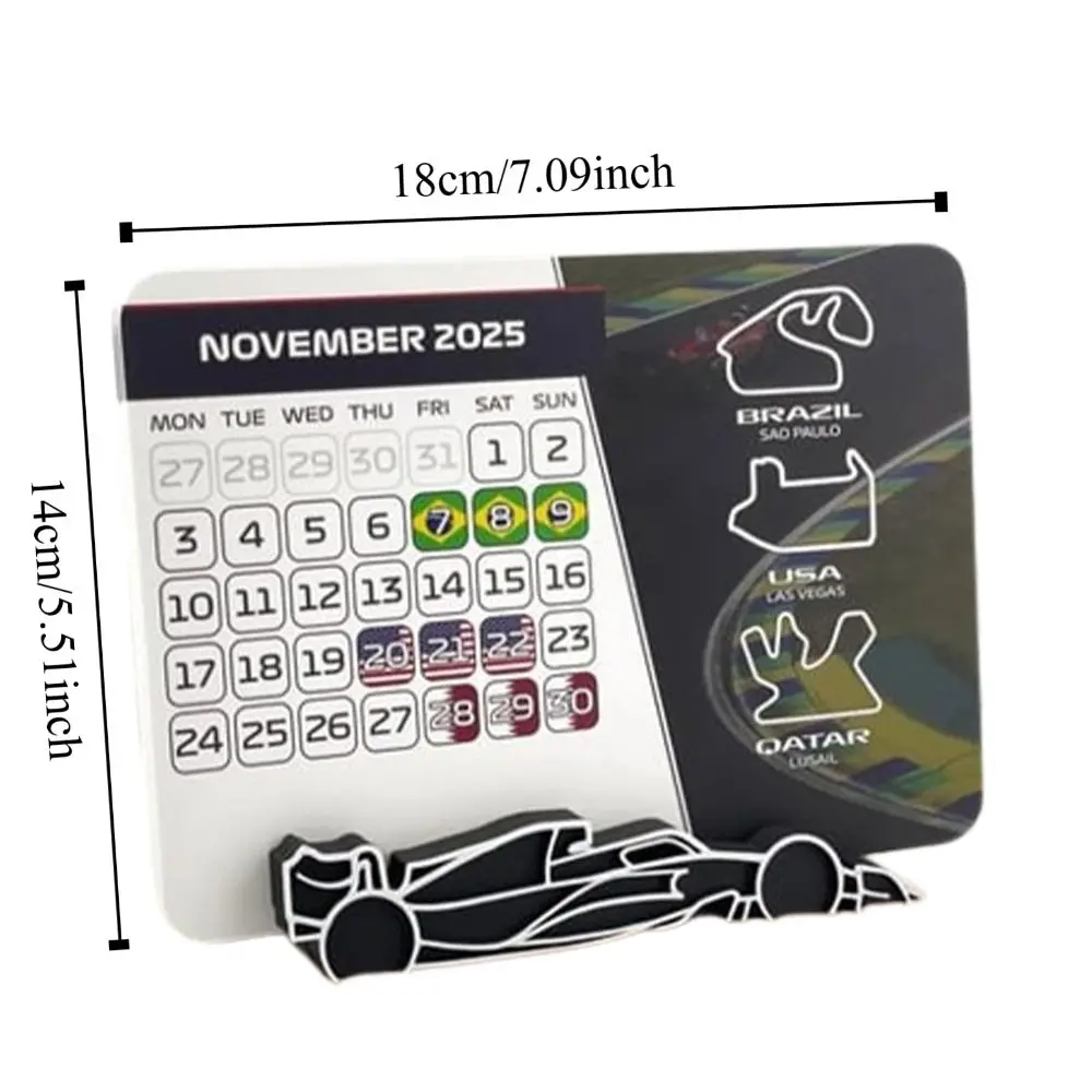 2 Pcs Trendy Car Racing Desktop Calendar Experience Thrill Motor Calendar with Bracket Cool Calendar Gifts