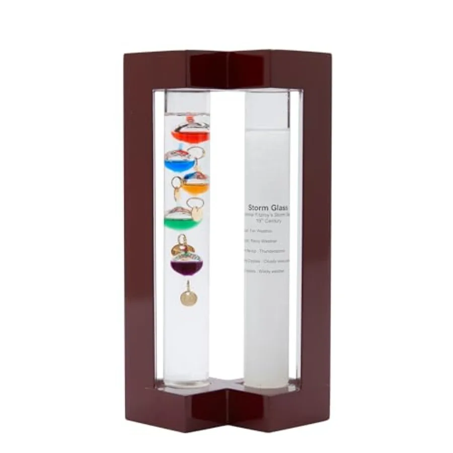 

with Glass with 5 Multi Colored Balls from 64ºF to 80ºF Fitzroy Storm Glass Gift for Family or Friends Present Home, Office Ind