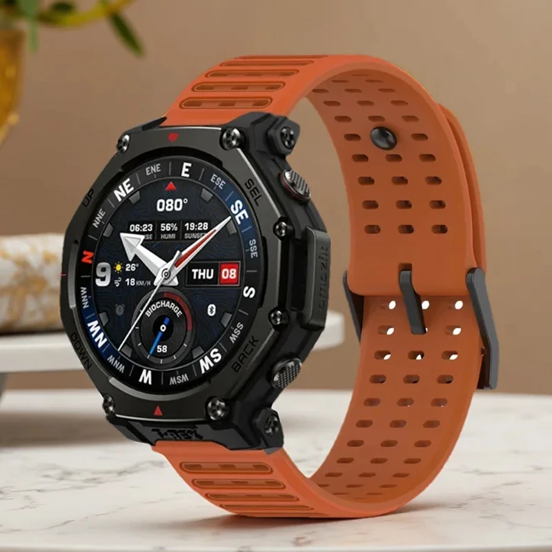 22mm Two-Tone Silicone Strap For Amazfit T-Rex 3 Pro 48mm Sport Band For Amazfit Helio/Bip 6 5/GTR 4 3 2/Balance 2/Cheetah Round