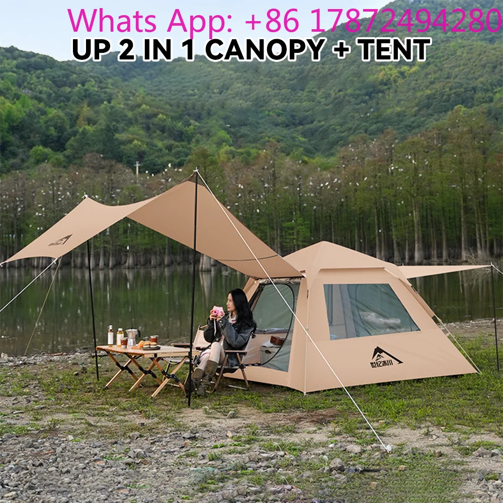 Outdoor Hiking Pop Up Tent Waterproof Oxford Cloth Automatic Set Up 1 Canopy Tent for Camping