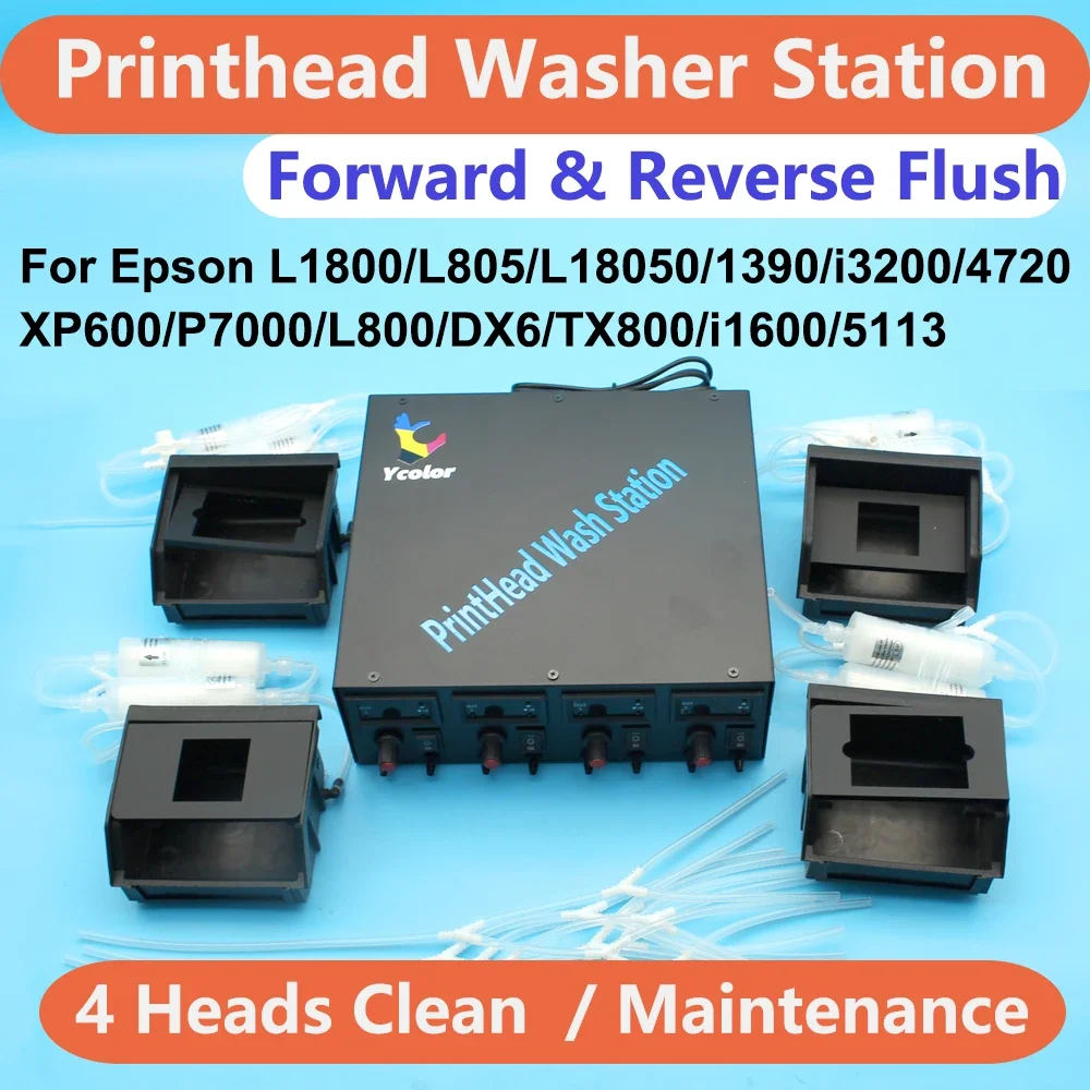 

Printhead Washer Station Maintenance Kit DTF Ink Clogged Cleaning Unclog For Epson L1800 L805 i3200 4720 XP600 DX6 TX800 i1600