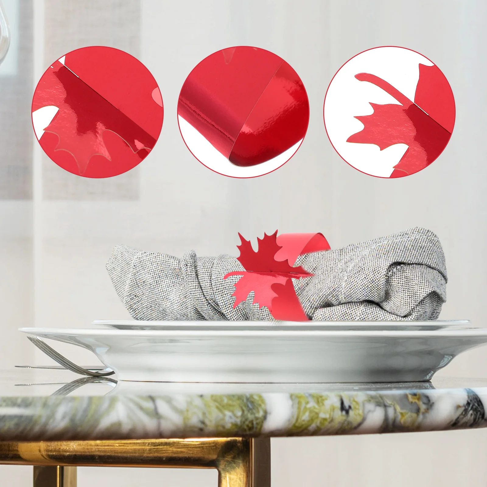 

50 Pcs Festive Napkin Rings for Leaves Wedding Party Decorations Thanksgiving Napkins Dining Table Day