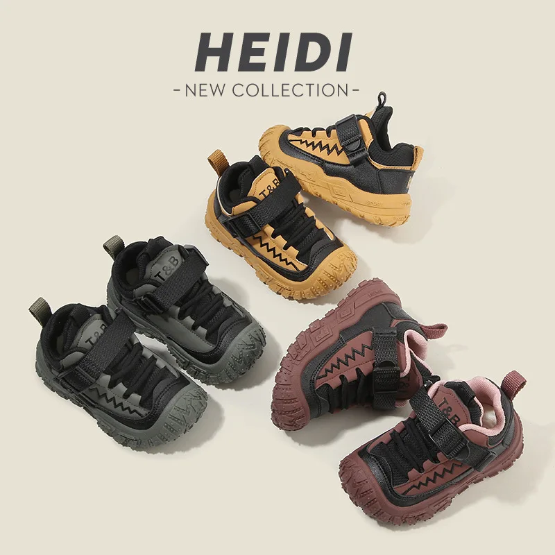 

Autumn Spring Children Boys Girls Mountaineering Shoes Casual Shoes Running Outdoors Soft Sole Velcro Color Blocking Neutral