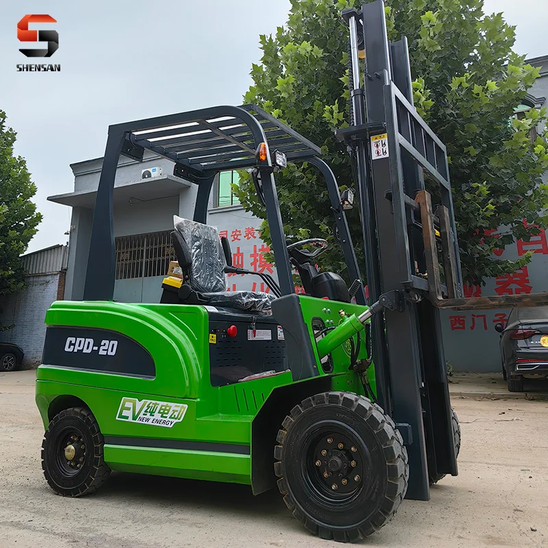 Electric forklift truck 2 tons 1 ton small automatic lift loading and unloading forklift truck four-wheel driving liquid Press c