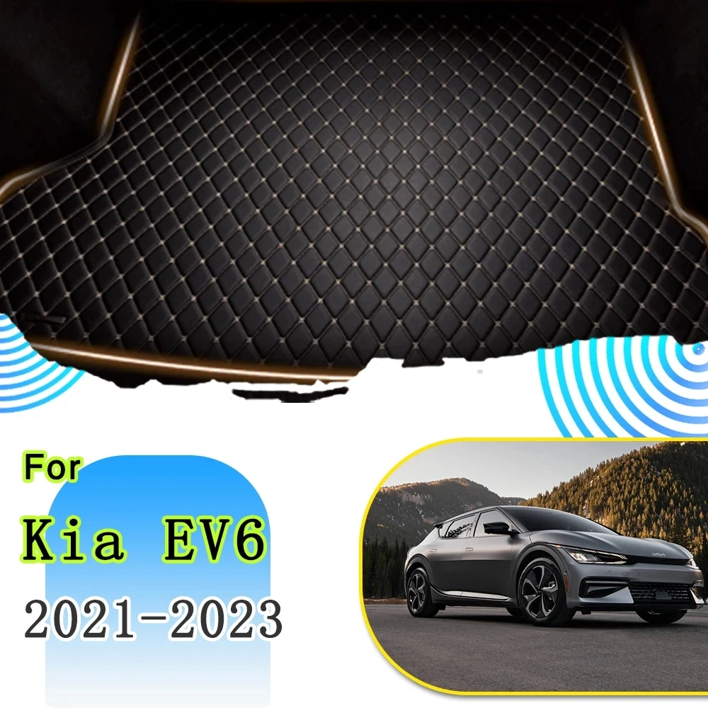 

Car Rear Trunk Mats Car Mat For Kia EV6 CV 2022 2023 2024 Leather Trunk Storage Pad Car Mats Set Tray Carpet Mud Car Accessorie