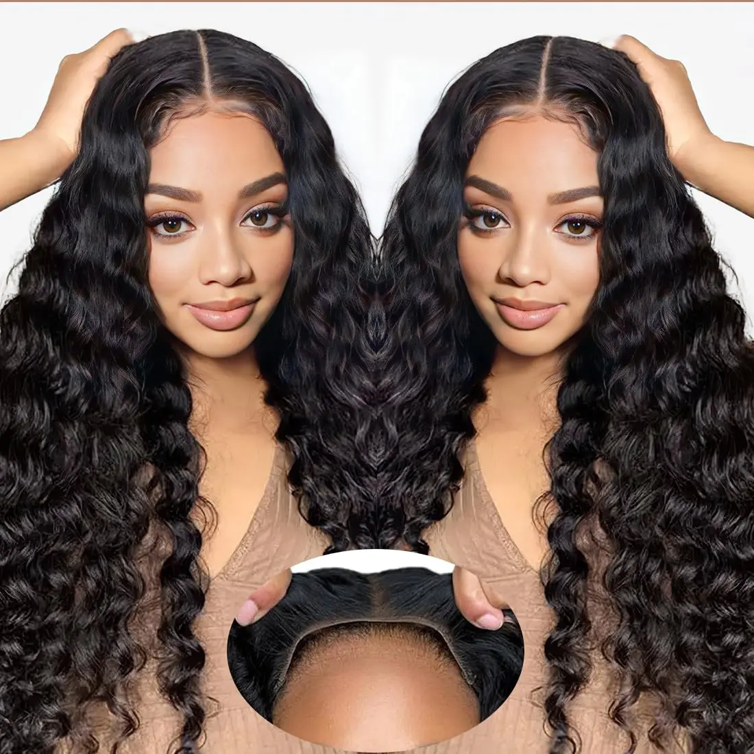 

Glueless Wigs Human Hair Pre Plucked Pre Cut Loose Deep Wave 4x4 Lace Closure Wigs Human Hair Wear And Go Glueless Wigs