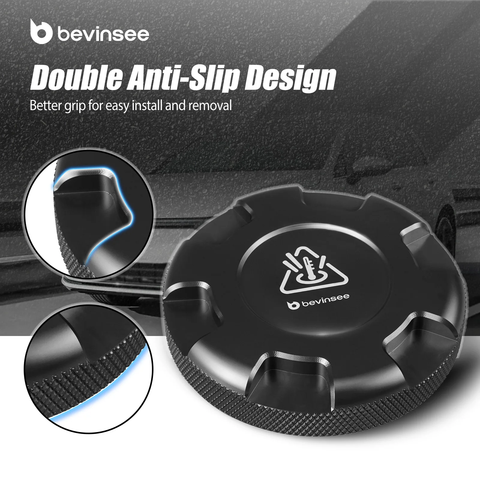 BEVINSEE Coolant Reservoir Cap for Audi A3 S3 RS3 TT Q2 Q3, for VW for Golf MK6 MK7 MK8 for Tiguan MK2 for Passat B8, for SEAT