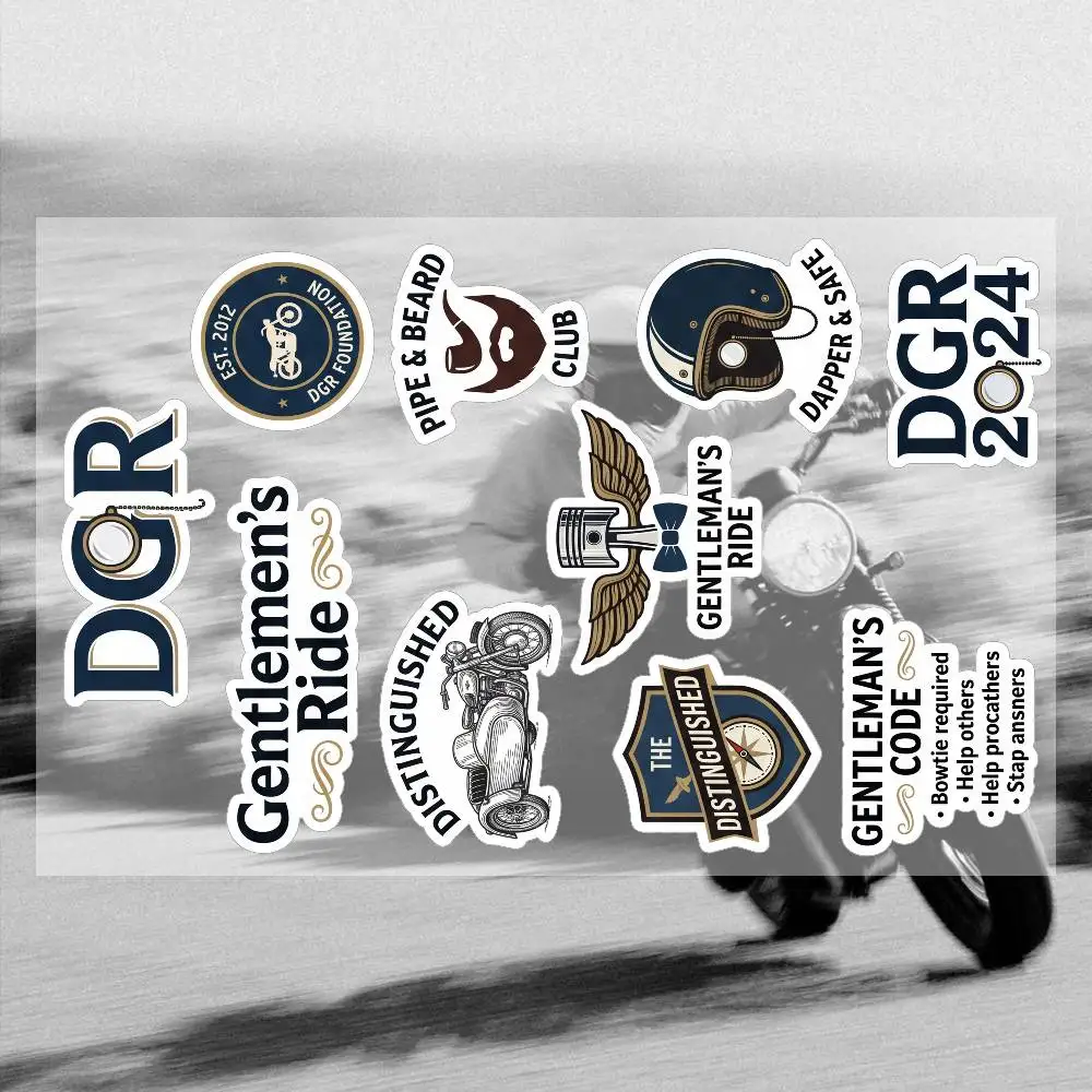 

The Distinguished Gentlemans Ride DGR Motorcycle Sticker Suitable for Motorcycle Body Reflective Car Sticker Helmet Decal