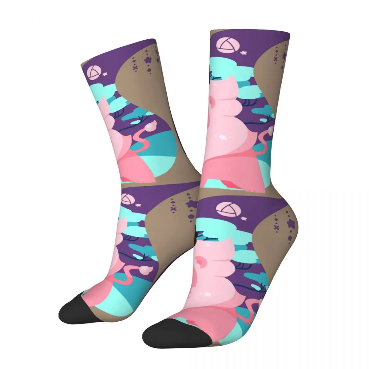 Funny compression Little Lion Sock for Men Hip Hop Vintage Steven Universe Garnet Pearl Steven Amethyst Animation Boys Crew Sock