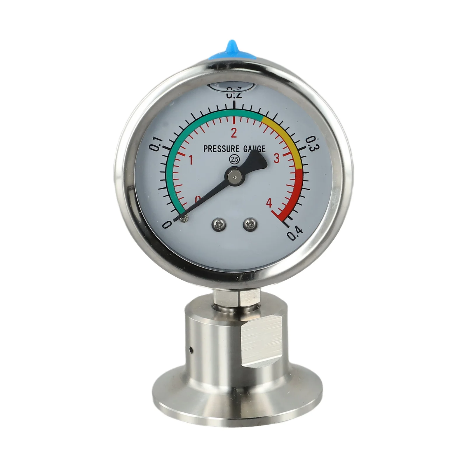 Pressure Gauge 0-0.4MPa Manometer 50.5mm OD Tri Clamp Stainless Steel Membrane Pressure Gauge Diaphragm Gauge Tools