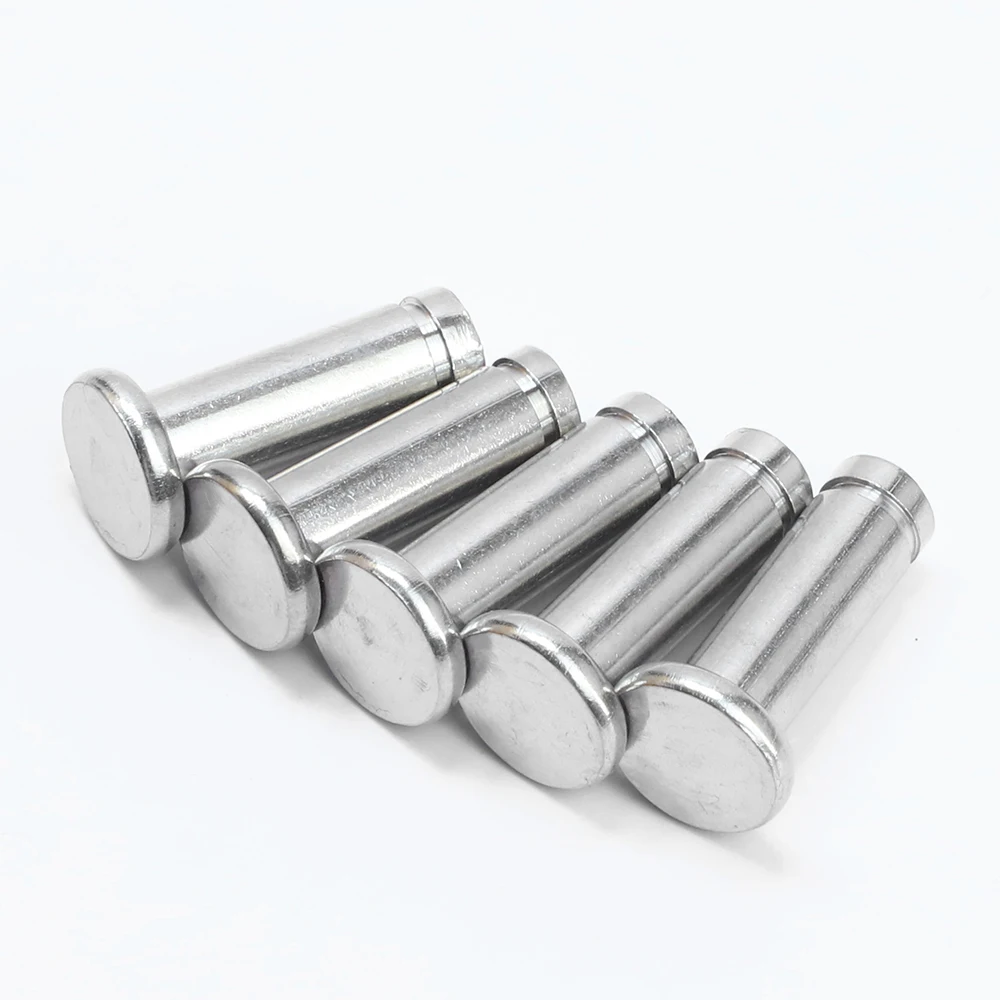 Flat Head Clevis Pin with Retaining Ring 304 Stainless Steel M3 M4 M5M6M8 M10 M12 Clevis Pins with Groove Pins Positioning Dowel