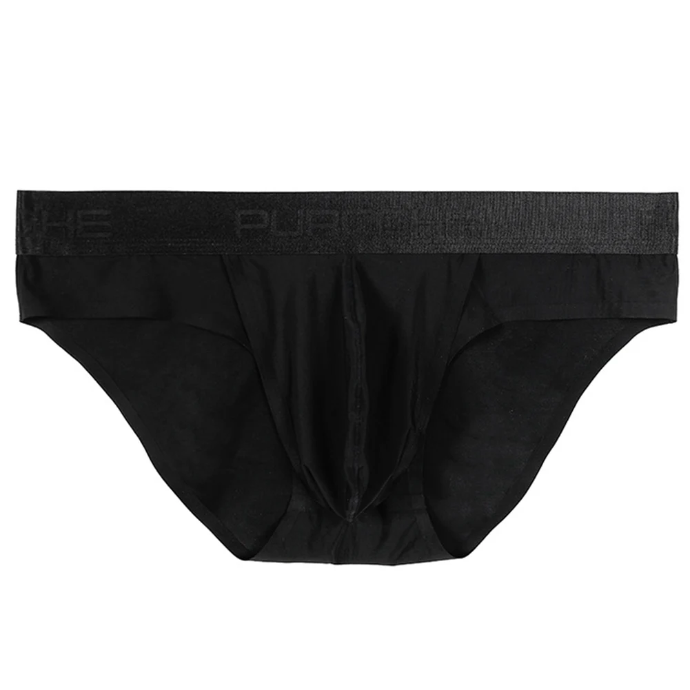 Men Seamless Ice Silk Briefs Ultra-thin Separate Pouch U Pouch Underwear Panties Elastic Comfort Quick Drying Knickers Underpant
