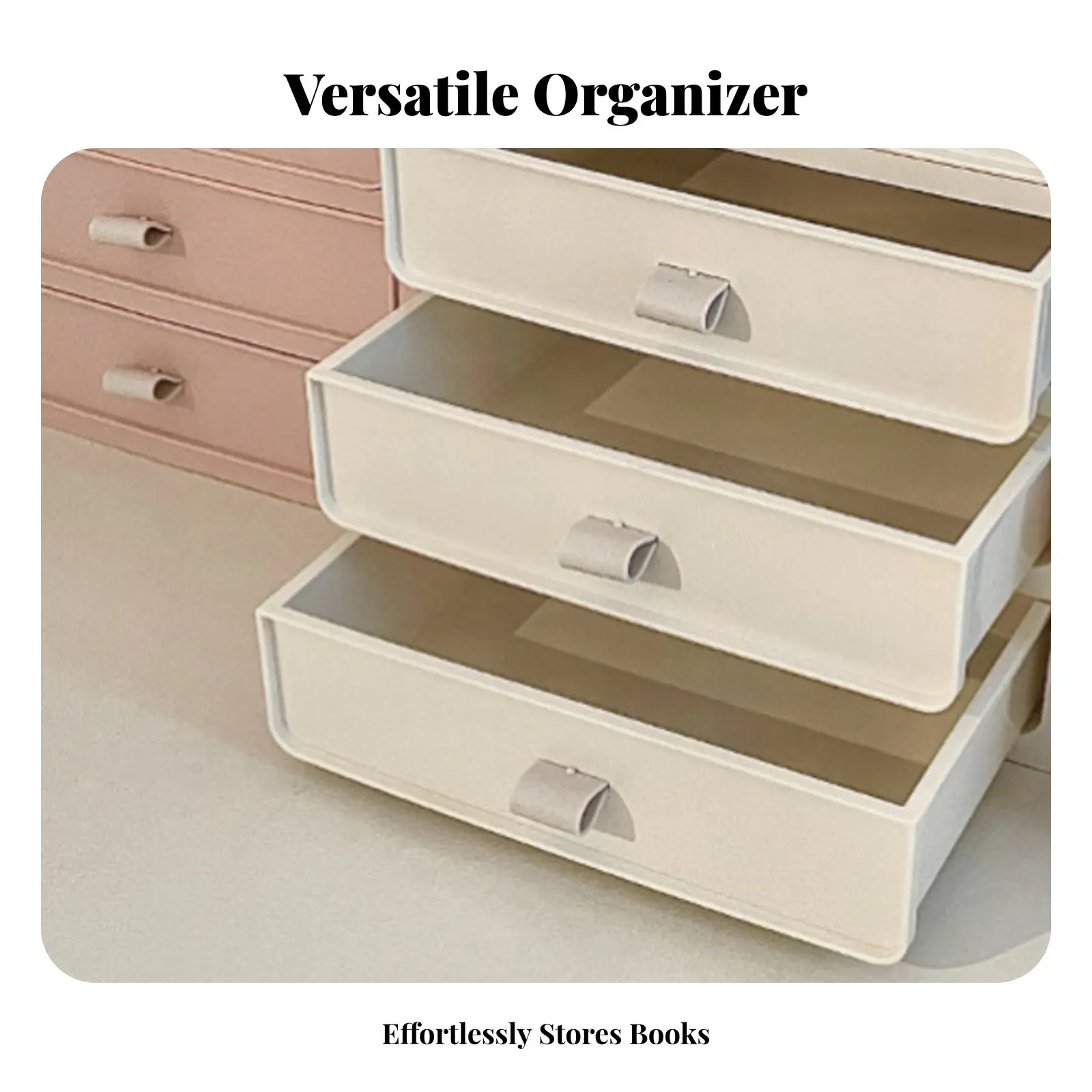 Stackable Desk Drawers Space-Saving Desktop Organizer adaptable Minimalist with elegance for Makeup Users, Parents, Vanity Table